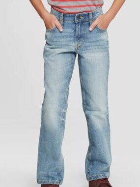 Boys' Cat & Jack stretch straight fit adjustable waist light blue jeans